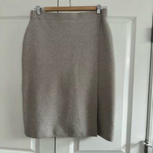 Babaton Aritza Wool Straight Midi Skirt Light Gray Size M